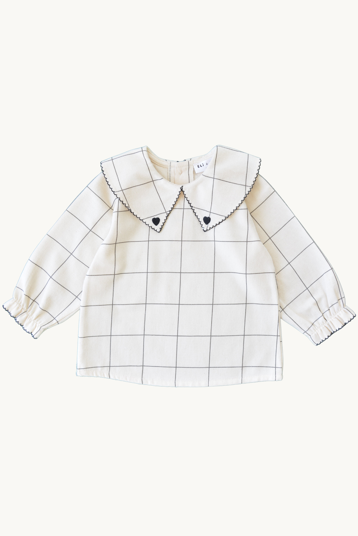 Dalila rutig babyblus i bomull