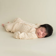 Stickat babyset Ecru i ekologisk bomull | Micu Micu