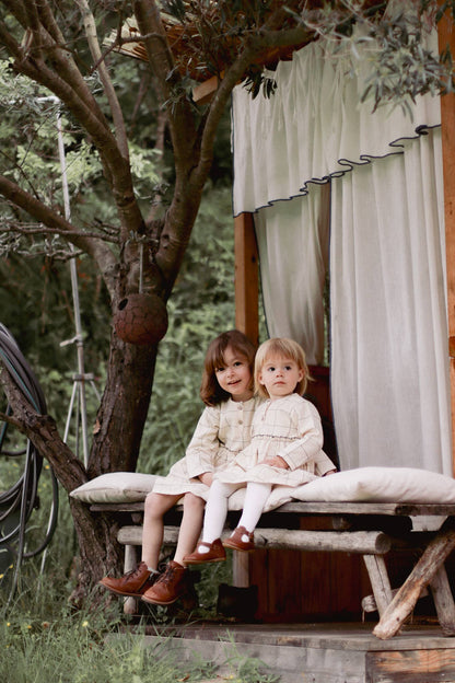 Sarah klänning baby/flicka i rutigt mönster – Ekologisk bomull