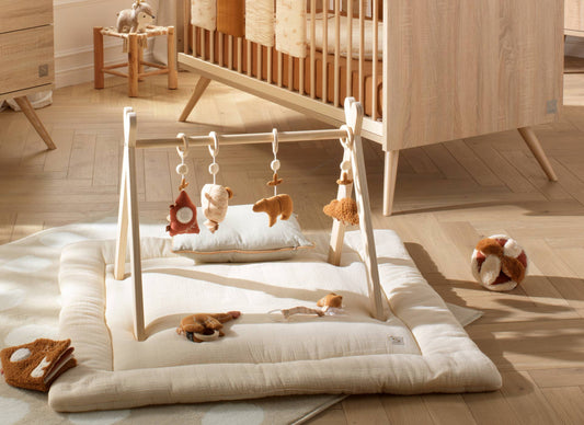 Lekmatta i dubbel bomullsmuslin – Vanilla (100×100×5 cm)