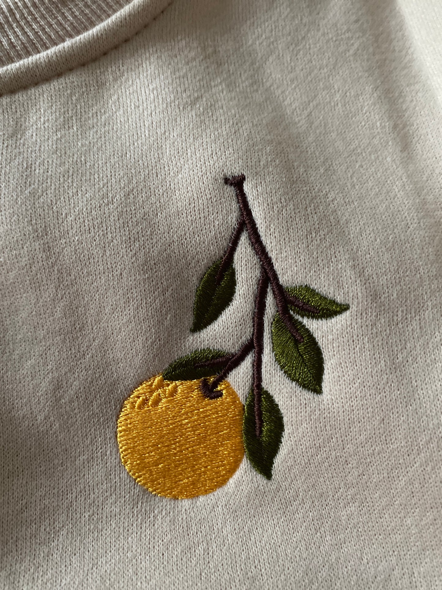 Baby Sweatshirt with embroidered lemon in Fleece Material and Matching Pants