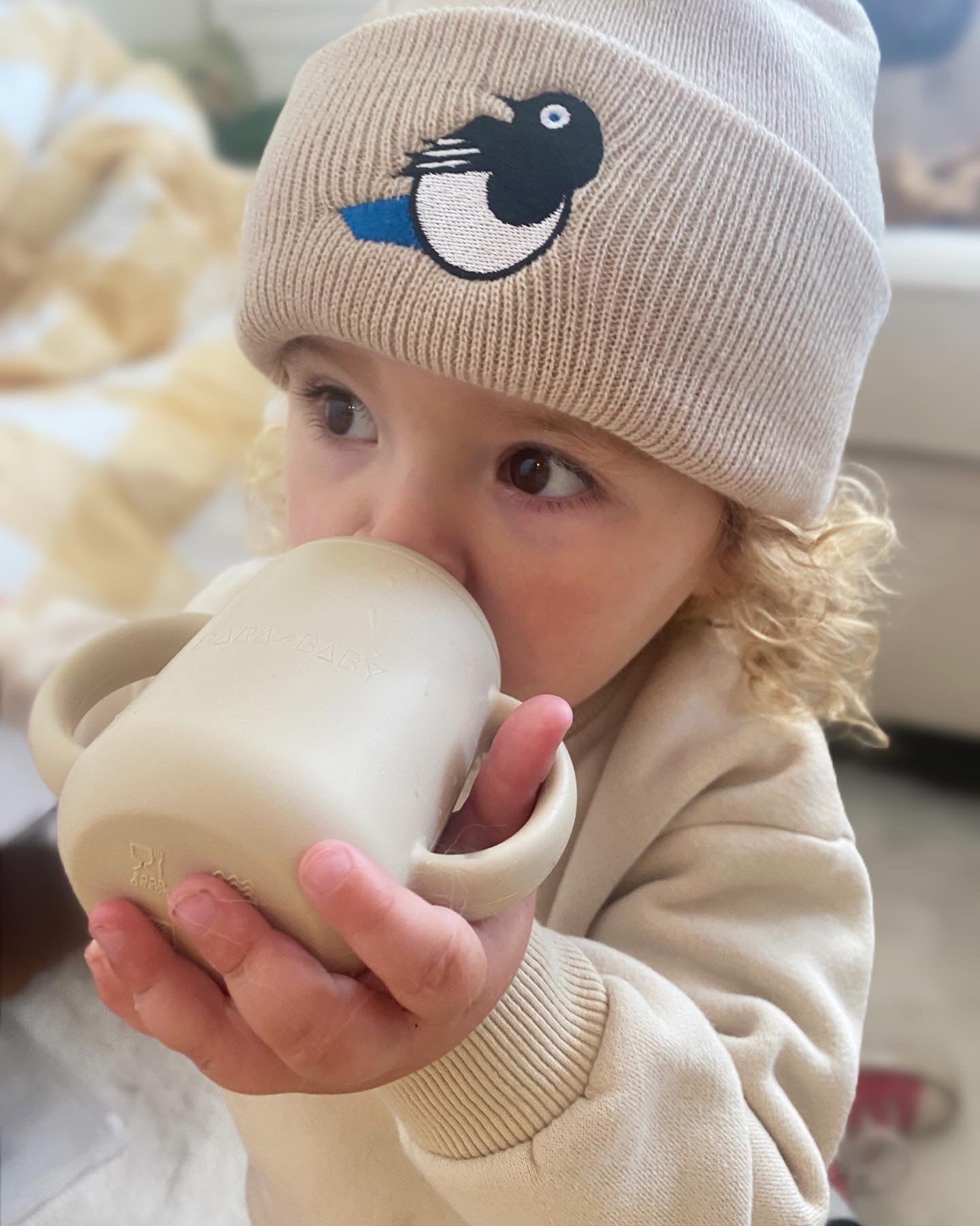 Barababy embroidered baby hat - Natural design for toddlers in cotton