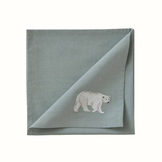 Barnservett Isbjörn – Broderad | Sylvie Thiriez | OEKO-TEX®