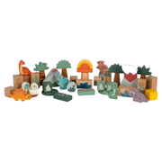 Wooden Dino building blocks – 50 pieces, FSC 100%