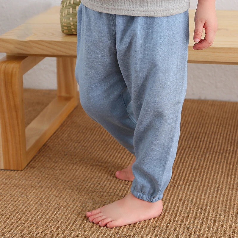 Cotton and linen pants for spring and summer - loose pants for babies and toddlers 