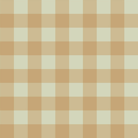 Tapet Barnrum - Check Brown/Green | Smårutig Rutig Tapet i Varma Bruna och Gröna Toner | Remsa 280×100 cm