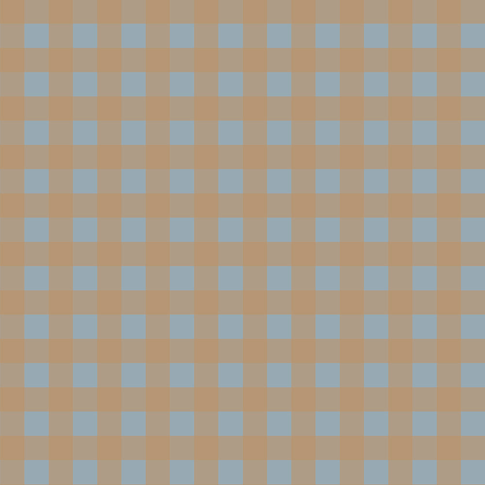 Tapet Barnrum - Check Minimini Brown/Blue | Smårutig | Remsa 280×100 cm (Non-woven)