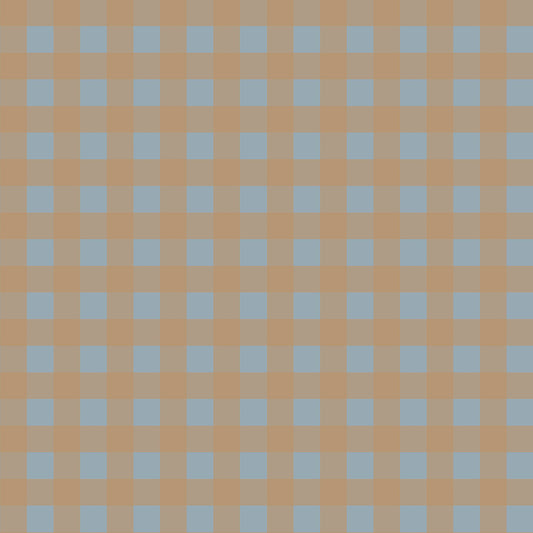 Tapet Barnrum - Check Minimini Brown/Blue | Smårutig | Remsa 280×100 cm (Non-woven)