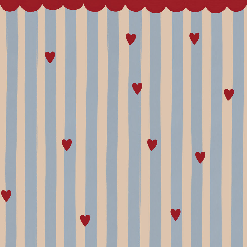 French Hearts Stripes tapet – Dekornik från Dekornik