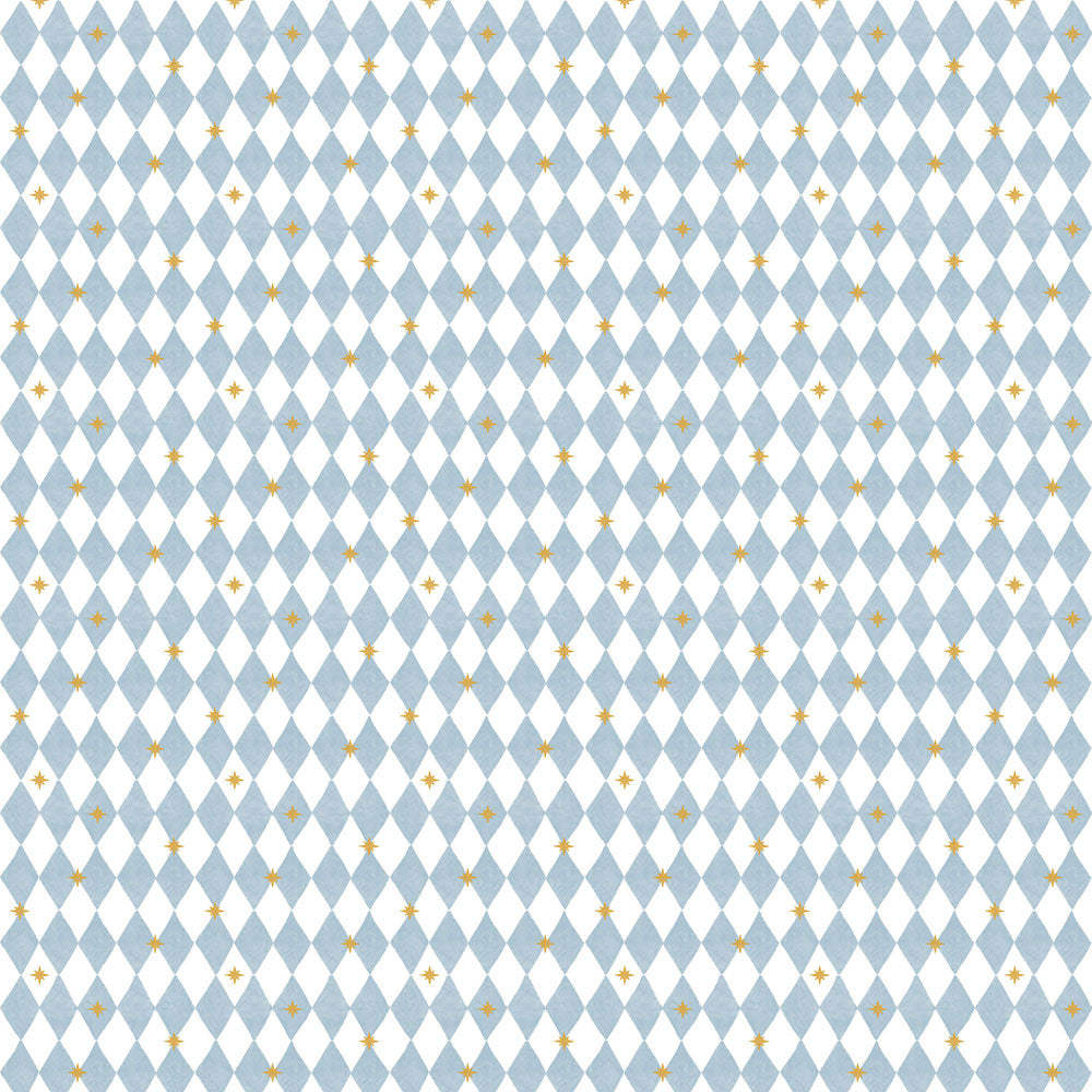 Tapet Barnrum - French Diamonds with Stars | Harlekinrutor med Stjärnor | Remsa 280×100 cm (Non-woven)