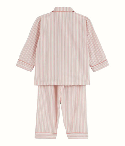 Barnpyjamas – Dimanche Rose | Väv­d Poplin med Broderad Kanin | OEKO-TEX® Certifierad