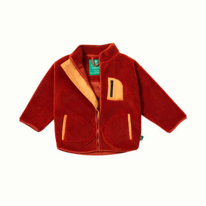 Kids' fleece jacket with zipper – Ginger, recycled & super soft | Little Green Radicals