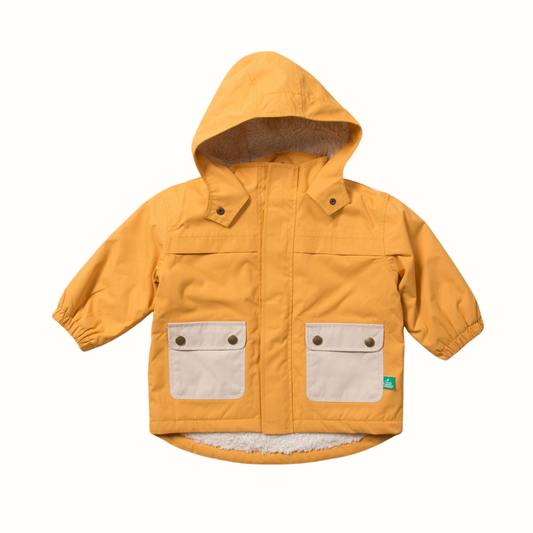 Vinterjacka barn – Gul Återvunnen Vattentät (100% återvunnen, 5 000 mm) | Little Green Radicals