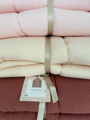 Lekmatta i muslin 100×100 cm – Terracotta – Sauthon – produktbild 3