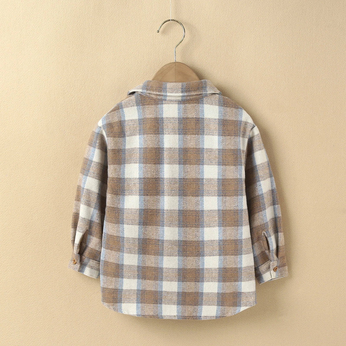 Rutig skjorta för baby & småbarn – beige – BaraBaby – detaljbild 6