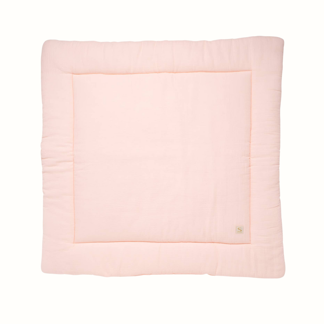 Lekmatta i dubbel muslin – Uni Pétale-rosa 100×100×5 cm