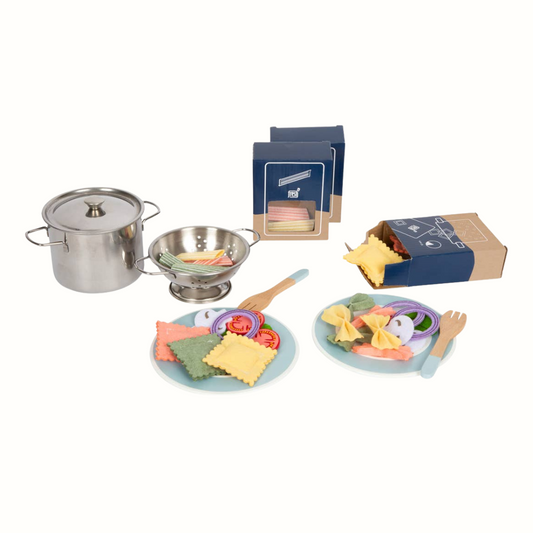 Pasta Chef Set – leksaksmat & kökstillbehör i trä/filt