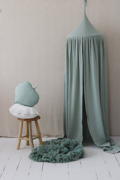 Sänghimmel barn – Mint i bomull (Ø50 × H240 cm) | Moi Mili