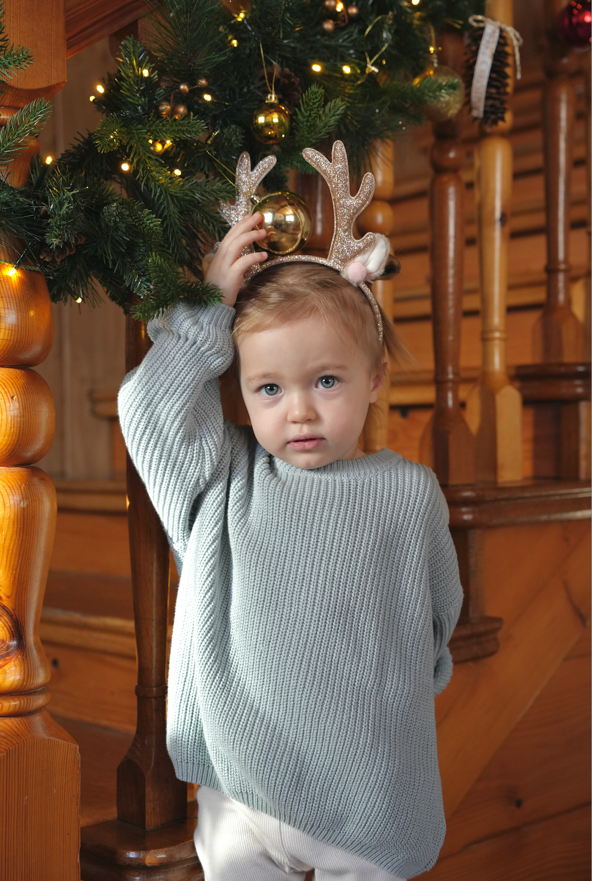 Stickad oversized tröja i bomull – barn – BaraBaby – detaljbild 12