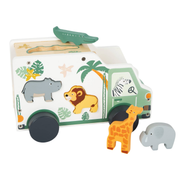 Safari wooden shape sorter truck with animals
