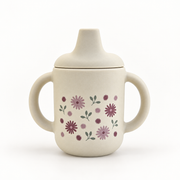 Spill-proof silicone cup with handles – Sandshell Flowers