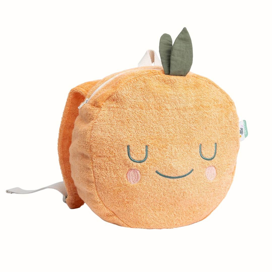Barnryggsäck Mandy Mandarine i frotté – the cotton cloud