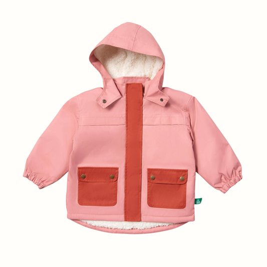 Vinterjacka barn – Rosa Recycled Waterproof (100% återvunnen & vattentät 5 000 mm) | Little Green Radicals
