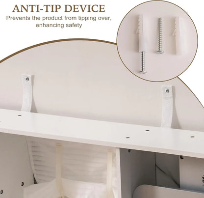 Stort barnkök i trä vitt med gulddetaljer – komplett kök med ugn, ismaskin & tillbehör