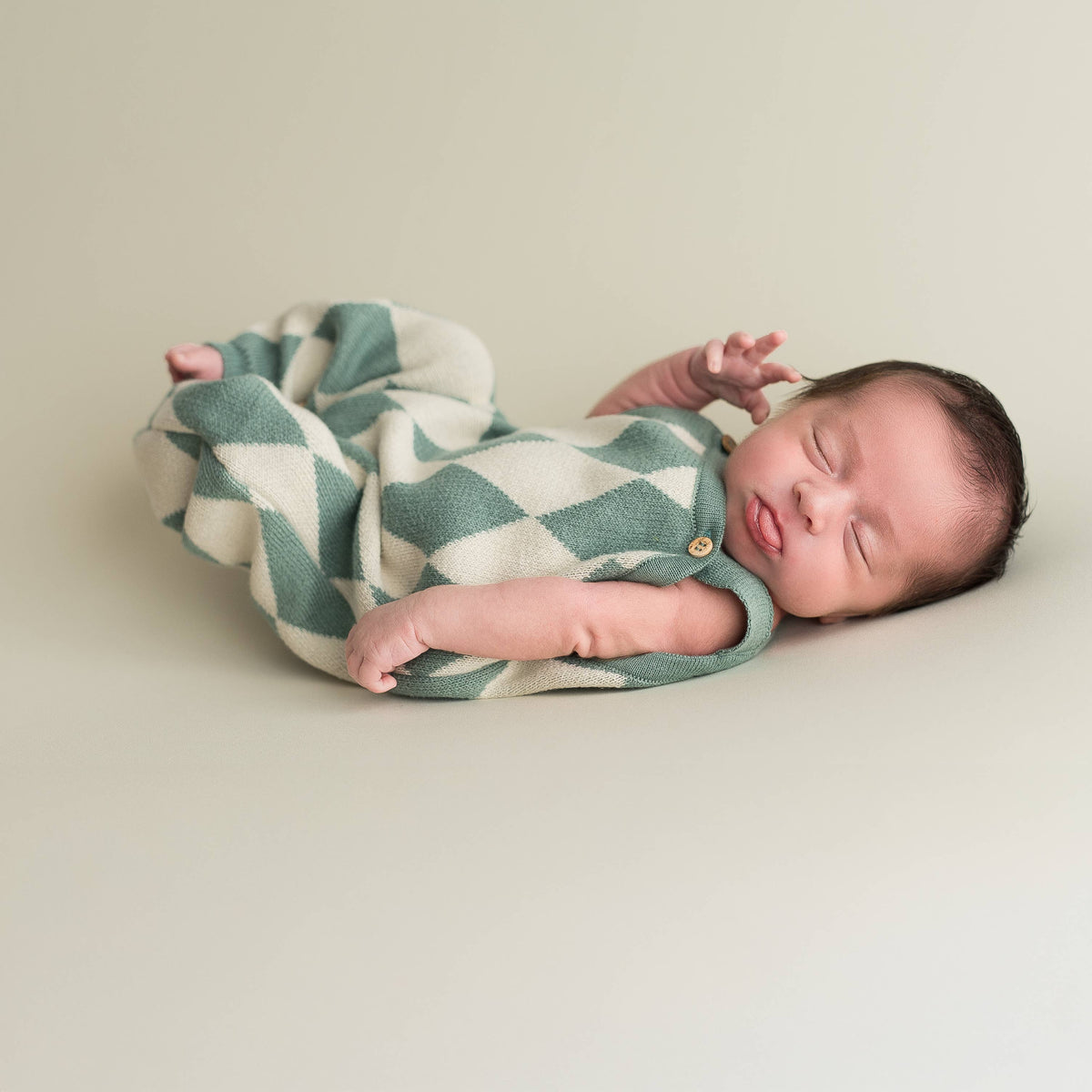 Babyromper Diamond jeans ecru i ekologisk bomull från micu micu