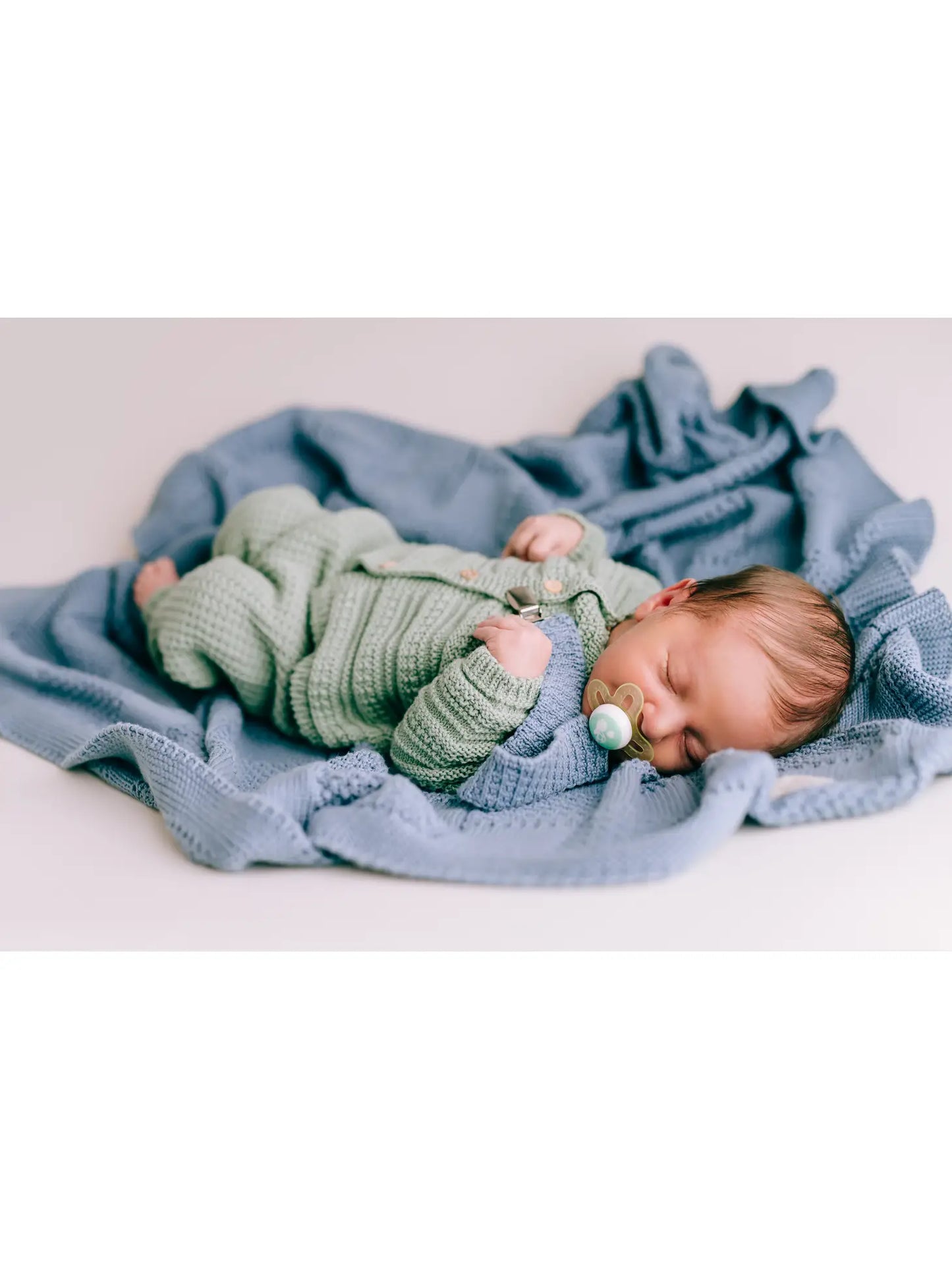 Newborn Baby blanket Bara Blue from organic cotton - Barcelona Collection 