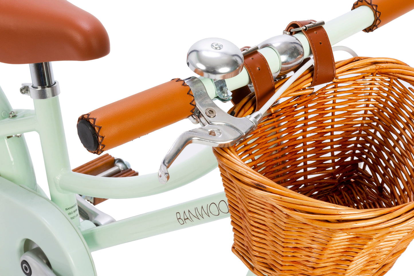 Banwood – 16" Classic Barncykel Vintage Pale Mint | Retroinspirerad Barncykel med Korg