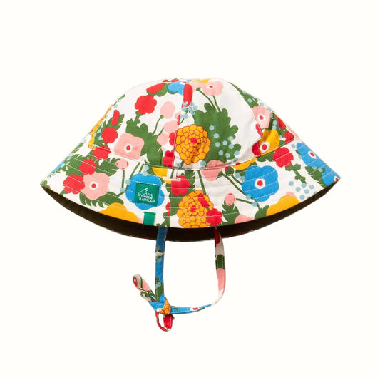 Solhatt Baby Flora & Fauna – Ekologisk Reversibel Solhatt i Bomull