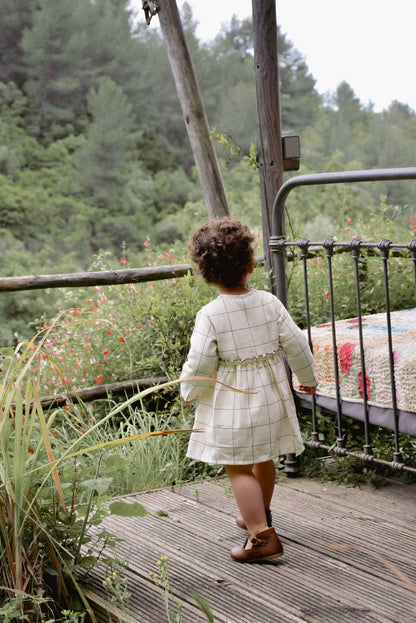 Sarah klänning baby/flicka i rutigt mönster – Ekologisk bomull