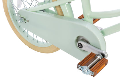 Banwood – 16" Classic Barncykel Vintage Pale Mint | Retroinspirerad Barncykel med Korg