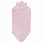 Rosa ekologisk badcape för baby med kaninöron, 75 × 75 cm