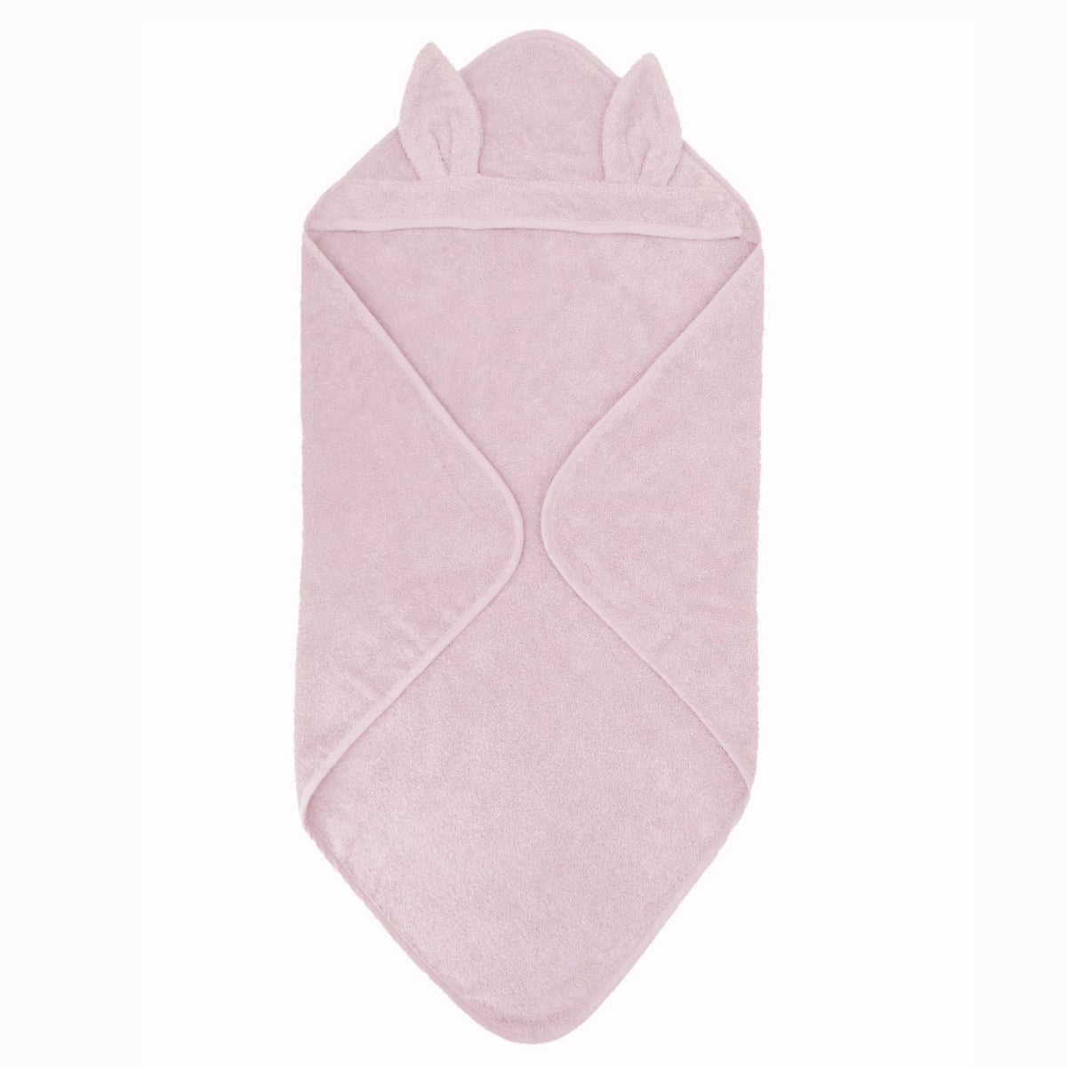 Rosa ekologisk badcape för baby med kaninöron, 75 × 75 cm