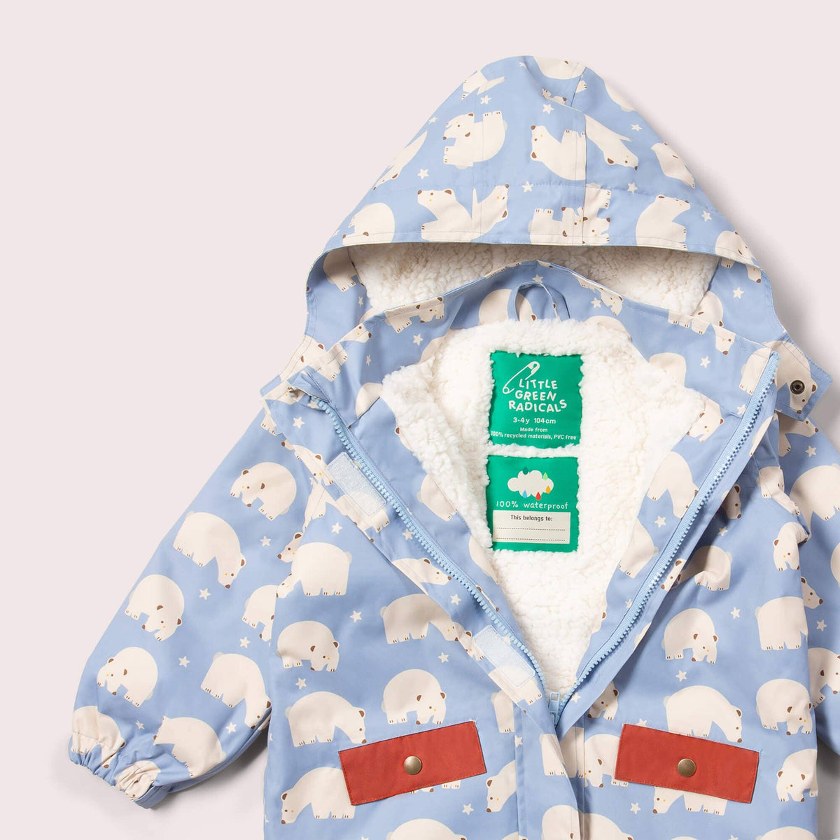Vinterjacka barn – Snow Bears – Little Green Radicals EU – produktbild 3