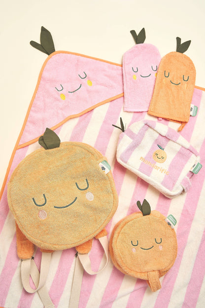 Barn Kapuhandduk Mandy Mandarine | 100 % Ekologisk Frotté | OEKO-TEX® Certifierad