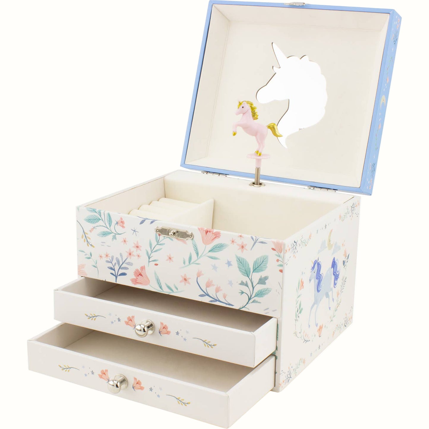 Musiksmyckeskrin för barn – Enhörning med 2 lådor