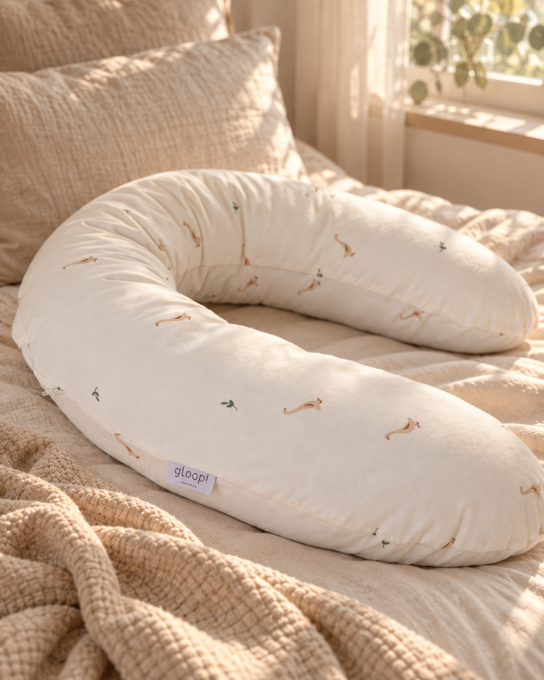 Nursing pillow in organic cotton – Farm 160 × 30 cm