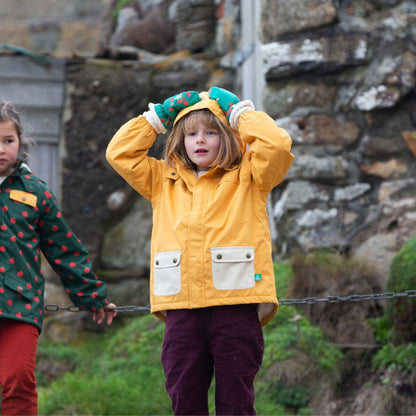 Vinterjacka barn – Gold Recycled Waterproof (100% återvunnen & vattentät 5 000 mm) | Little Green Radicals