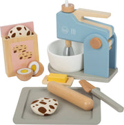 Mixer-set Tasty i trä med skål och bakingredienser