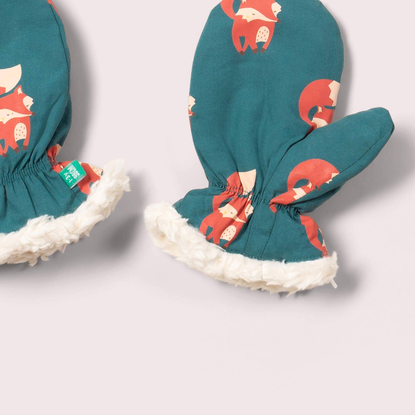 Little Green Radicals EU - Red Foxes Sherpa Lined Mittens