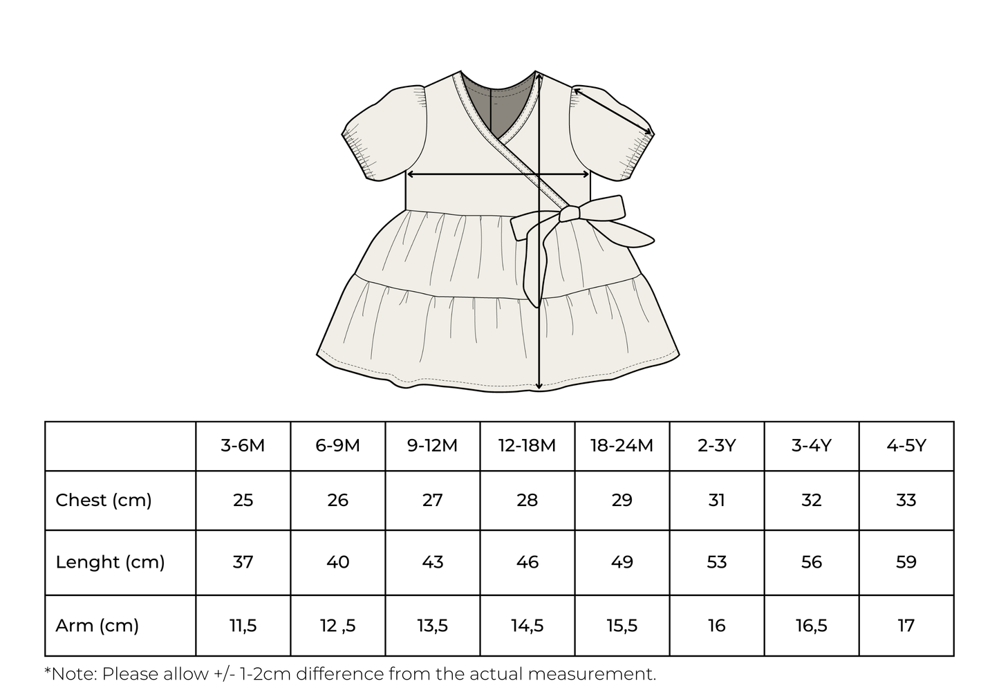 Lara sommarklänning baby/flicka i bomull – Beige