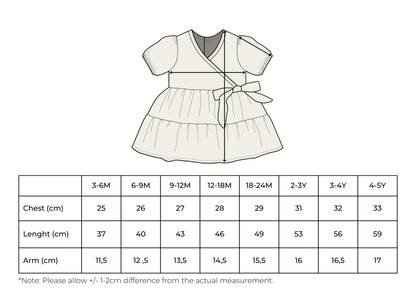 Lara sommarklänning baby/flicka i bomull – Beige