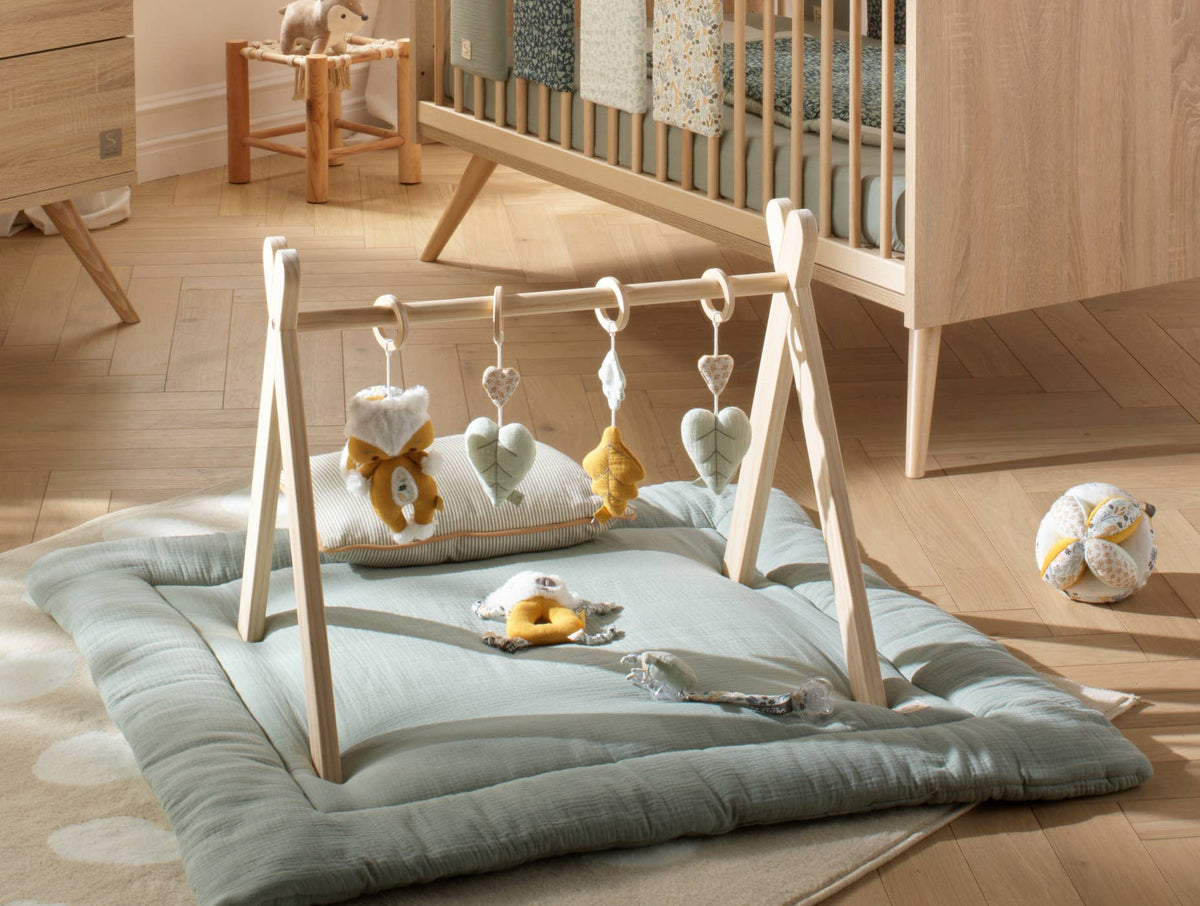 Large cotton playmat – Sage 100 × 100 cm