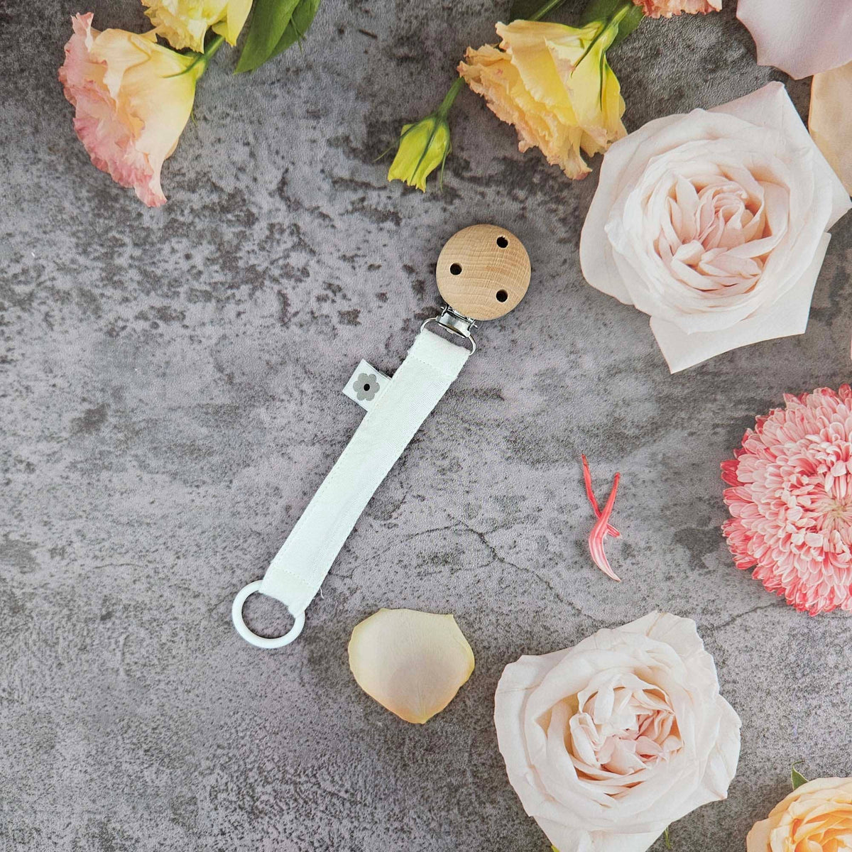 Ekologisk napphållare i muslin – Vit – Summerville organic – detaljbild 3