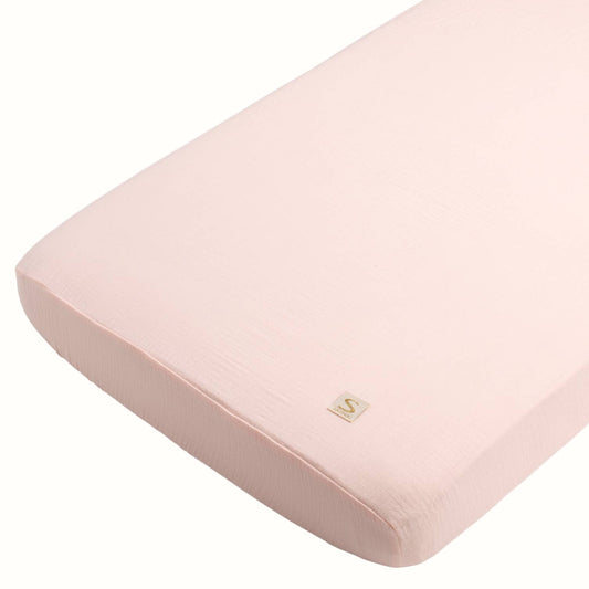 Ekologiskt dra-på-lakan för baby – UNI Rosa Pétale