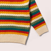 Stickad barntröja – Honeycomb Rainbow – Little Green Radicals EU – produktbild 3