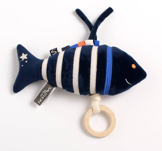 Musikalisk mjukisfisk i sammet – Baby Sailor (mini) | speldosa med upphängning